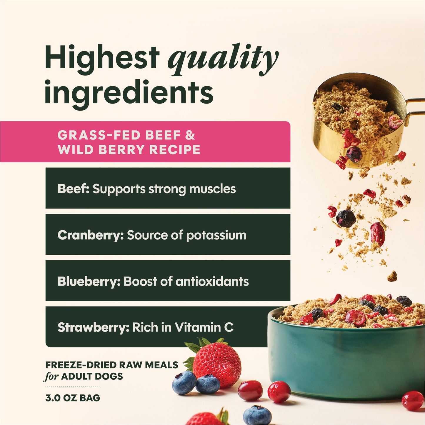 Instinct Freshdried Meal Blends Beef & Wild Berries Blend Dog Food