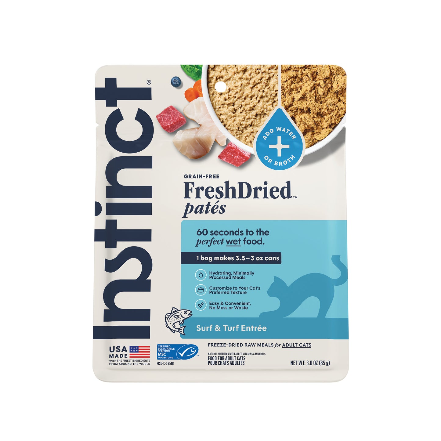 Instinct Freshdried Pates Surf & Turf Entrée Cat Food