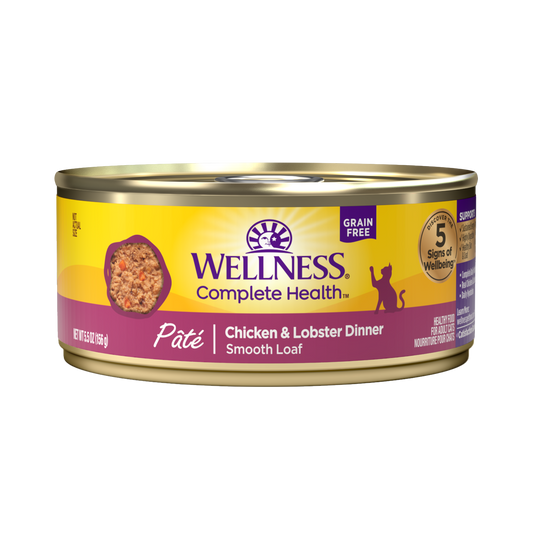 Wellness Complete Health Pate Chicken & Lobster Wet Cat Food 5.5oz