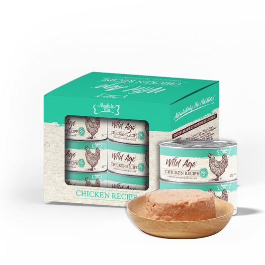 Absolute Bites Wild Age Complete & Balanced Diet Canned Cat Food - Chicken Recipe 80g (Box of 6)
