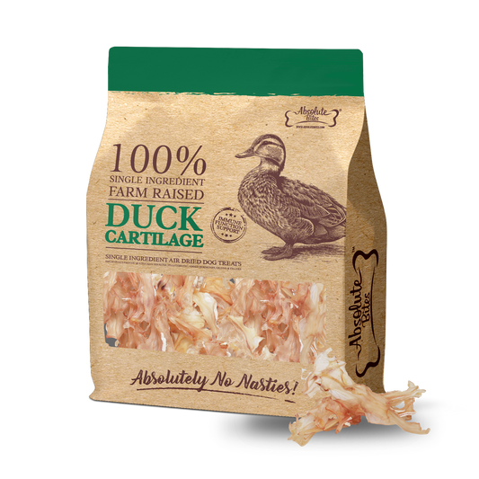 Absolute Bites Single Ingredient Air Dried Treats For Dogs - Duck Cartilage (300g)