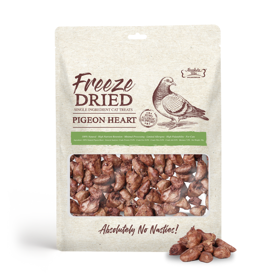 Absolute Bites Single Ingredient Freeze Dried Treats For Cats - Pigeon Heart (50g)