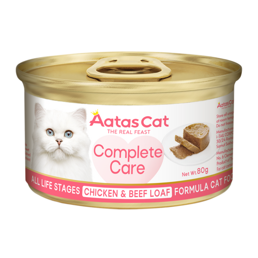 Aatas Cat Complete Care Chicken & Beef Loaf Formula Cat Food for All Life Stages 80g