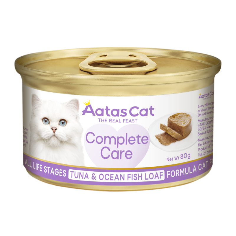 Aatas Cat Complete Care Tuna & Ocean Fish Loaf Formula Cat Food for All Life Stages 80g