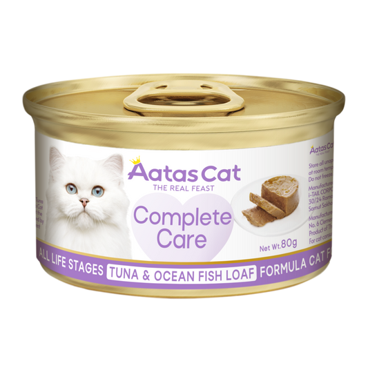 Aatas Cat Complete Care Tuna & Ocean Fish Loaf Formula Cat Food for All Life Stages 80g