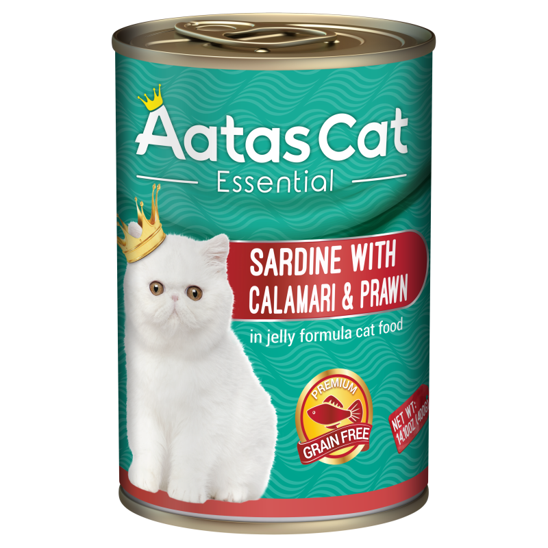 Aatas Cat Essential Sardine w Calamari and Prawn in Jelly 400g