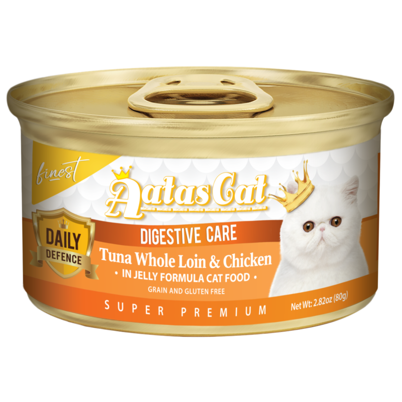 Aatas Cat Finest Daily Defence Digestive Care Tuna Whole Loin & Chicken in Jelly Formula 80g