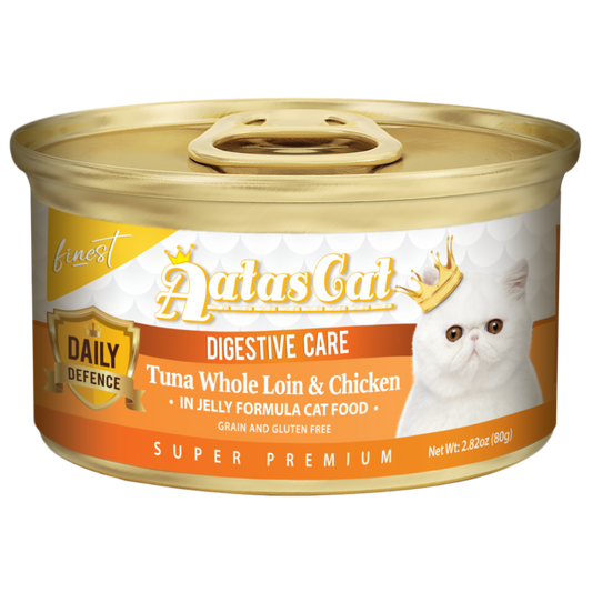 Aatas Cat Finest Daily Defence Digestive Care Tuna Whole Loin & Chicken in Jelly Formula 80g