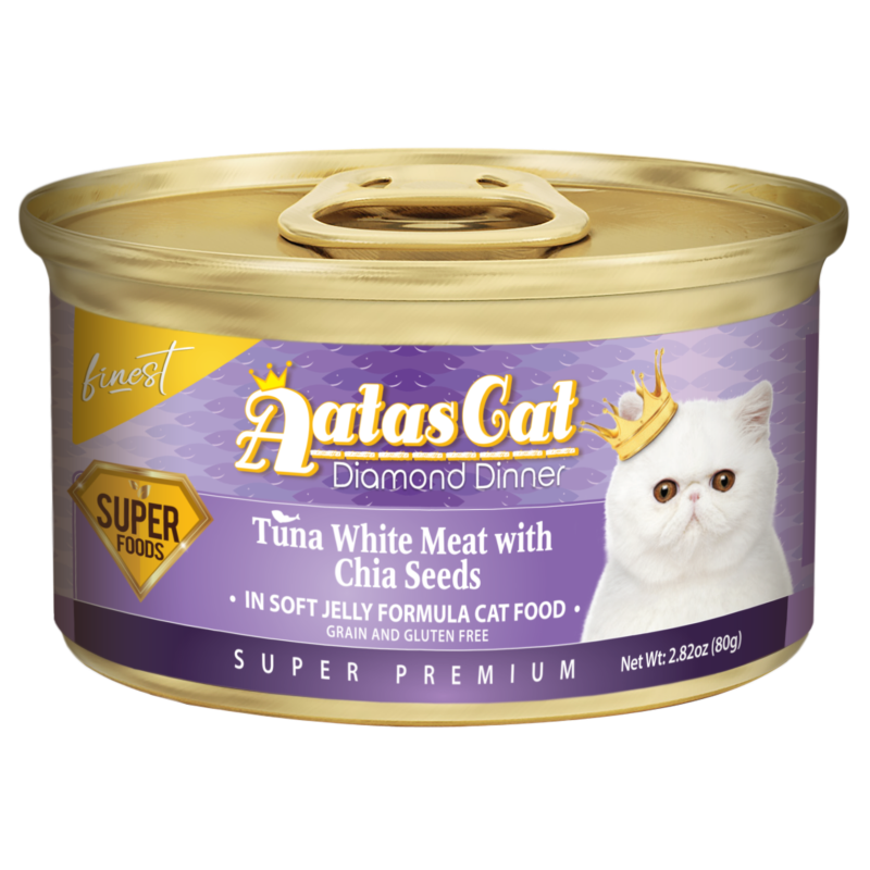 Aatas Cat Finest Diamond Dinner Tuna w Chia Seed in Soft Jelly 80g