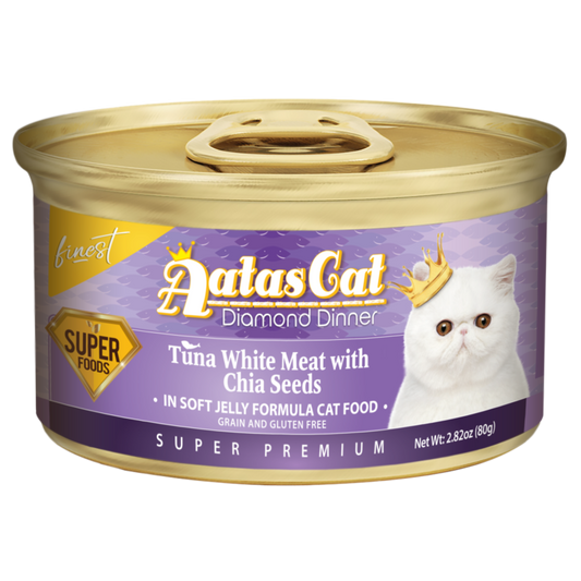 Aatas Cat Finest Diamond Dinner Tuna w Chia Seed in Soft Jelly 80g