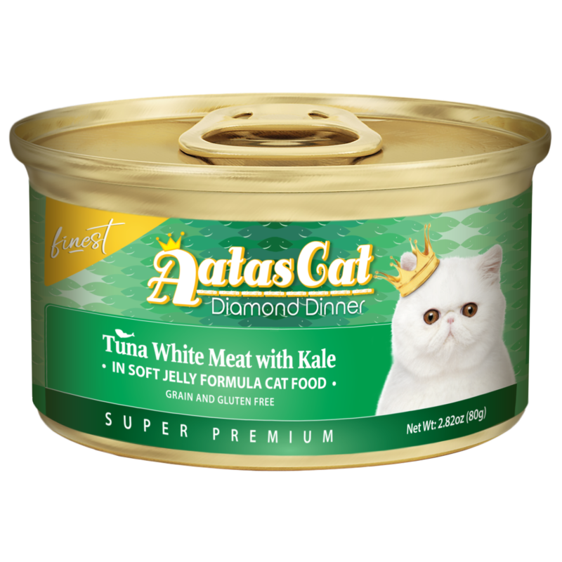 Aatas Cat Finest Diamond Dinner Tuna w Kale in Soft Jelly 80g