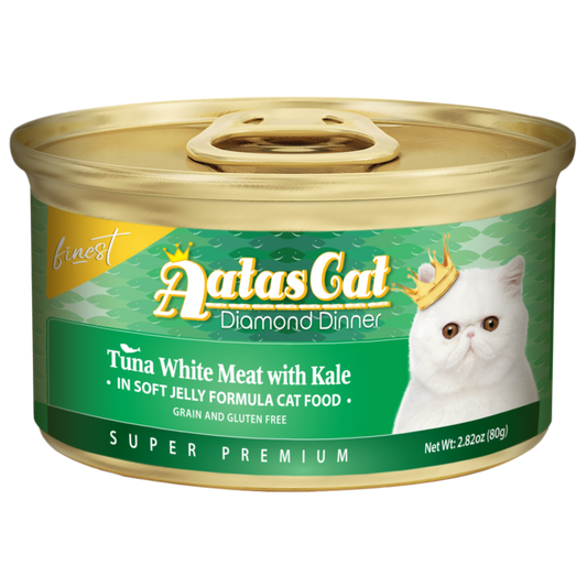 Aatas Cat Finest Diamond Dinner Tuna w Kale in Soft Jelly 80g