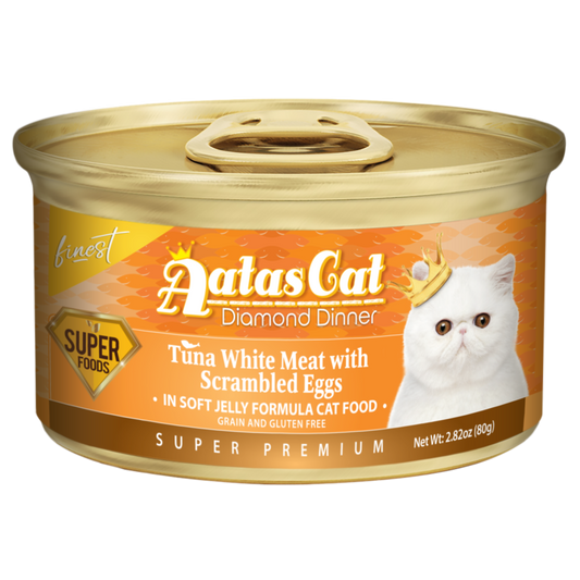 Aatas Cat Finest Diamond Dinner Tuna w Scrambled Eggs in Soft Jelly 80g