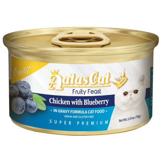 Aatas Cat Finest Fruity Feast Chix w Blueberry in Gravy 70g