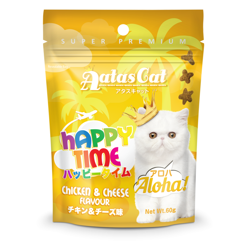 Aatas Cat Happy Time Aloha - Chicken & Cheese Flavour 60g
