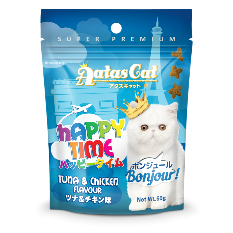 Aatas Cat Happy Time Bonjour - Tuna & Chicken Flavour 60g