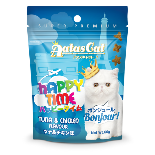 Aatas Cat Happy Time Bonjour - Tuna & Chicken Flavour 60g