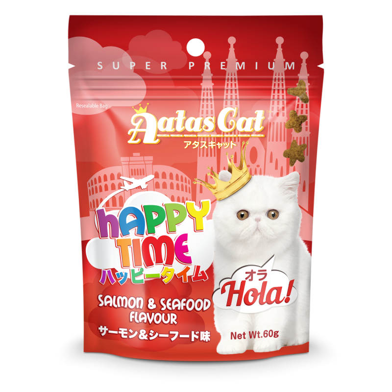 Aatas Cat Happy Time Hola - Salmon & Seafood Flavour 60g