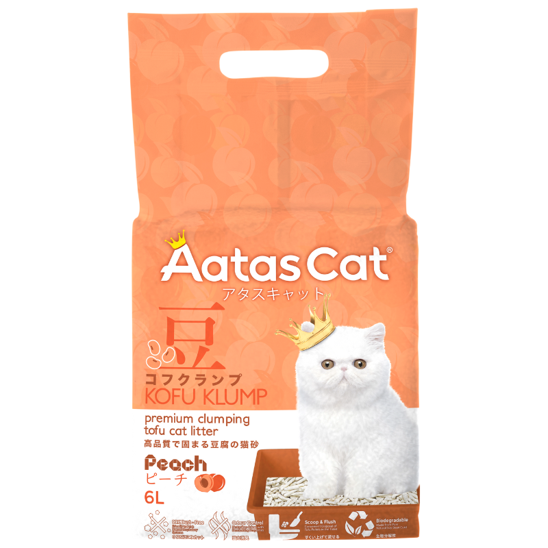 Aatas Cat Kofu Klump Tofu Cat Litter Peach - 6L