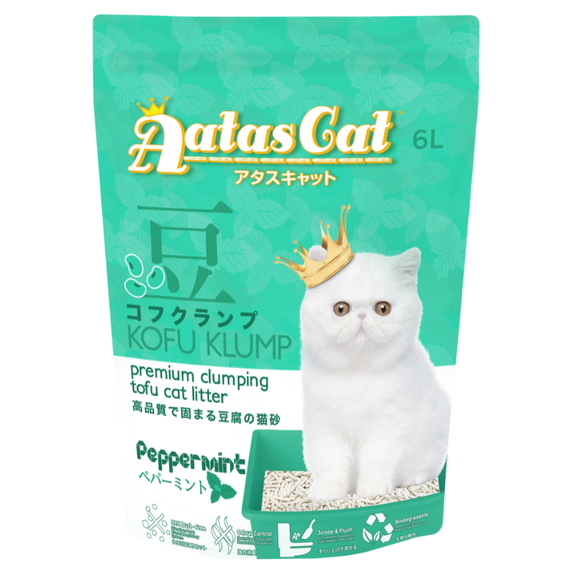 Aatas Cat Kofu Klump Tofu Cat Litter Peppermint - 6L