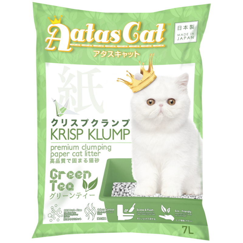 Aatas Cat Krisp Klump Paper Cat Litter Green Tea - 7L