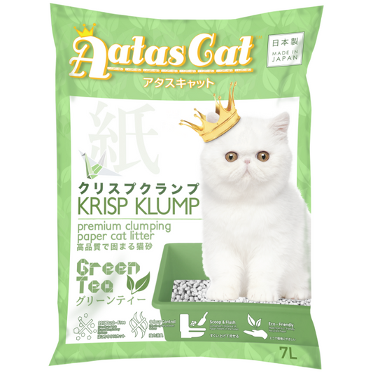 Aatas Cat Krisp Klump Paper Cat Litter Green Tea - 7L