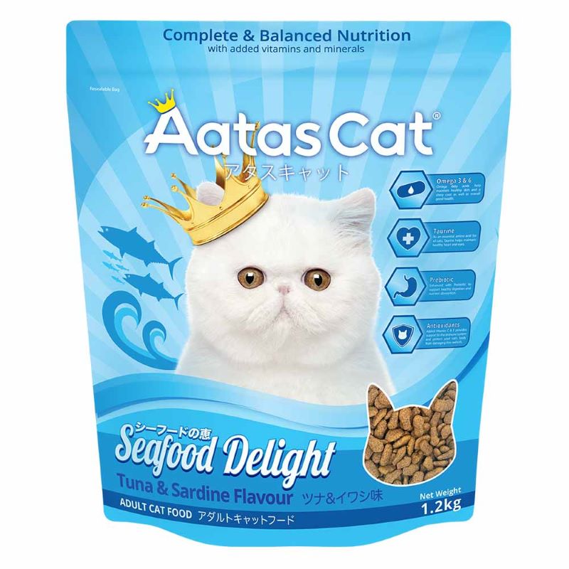 Aatas Cat Seafood Delight Adult Dry Cat Food (Tuna & Sardine Flavour)