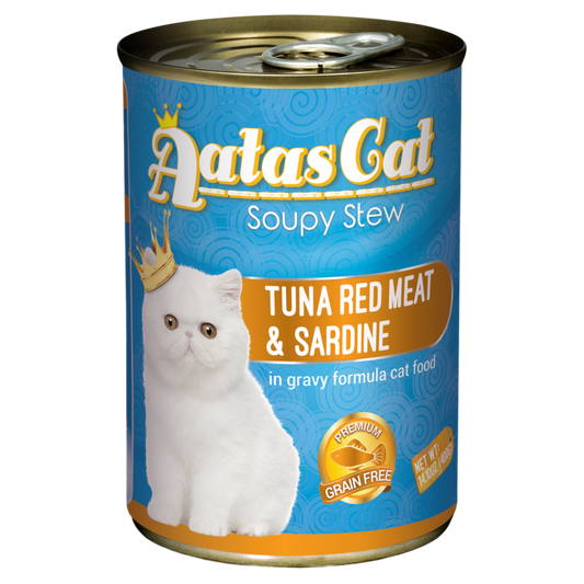 Aatas Cat Soupy Stew Tuna Red Meat w Sardine in Gravy 400g