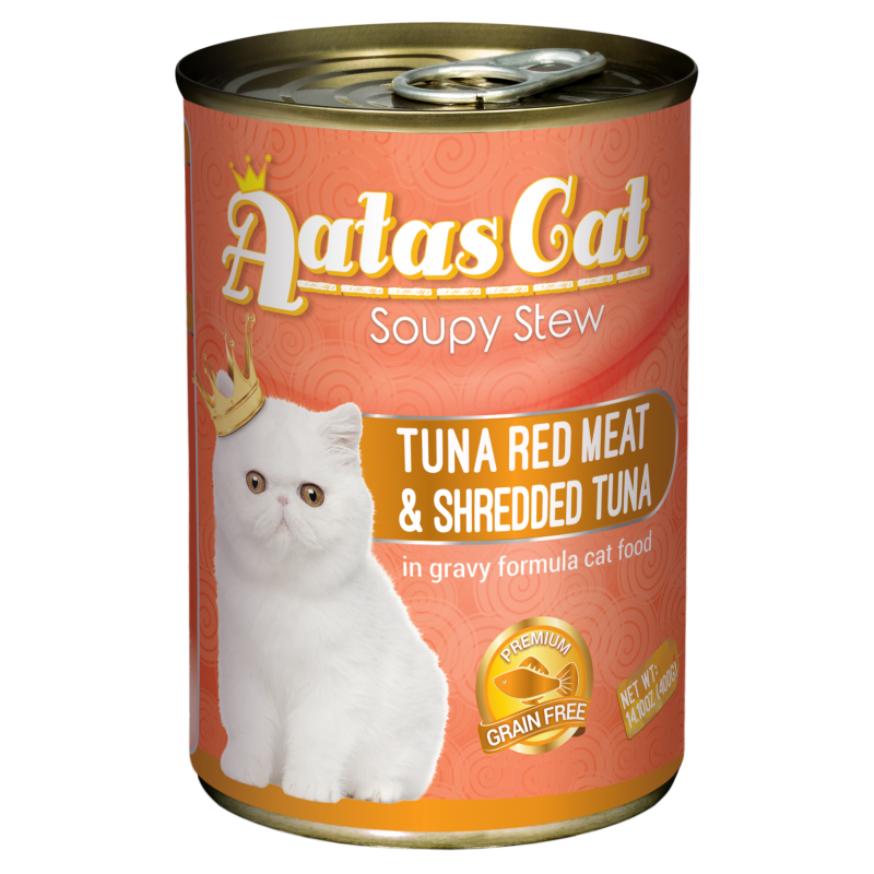 Aatas Cat Soupy Stew Tuna Red Meat w Shredded Tuna in Gravy 400g