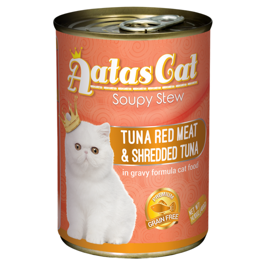 Aatas Cat Soupy Stew Tuna Red Meat w Shredded Tuna in Gravy 400g