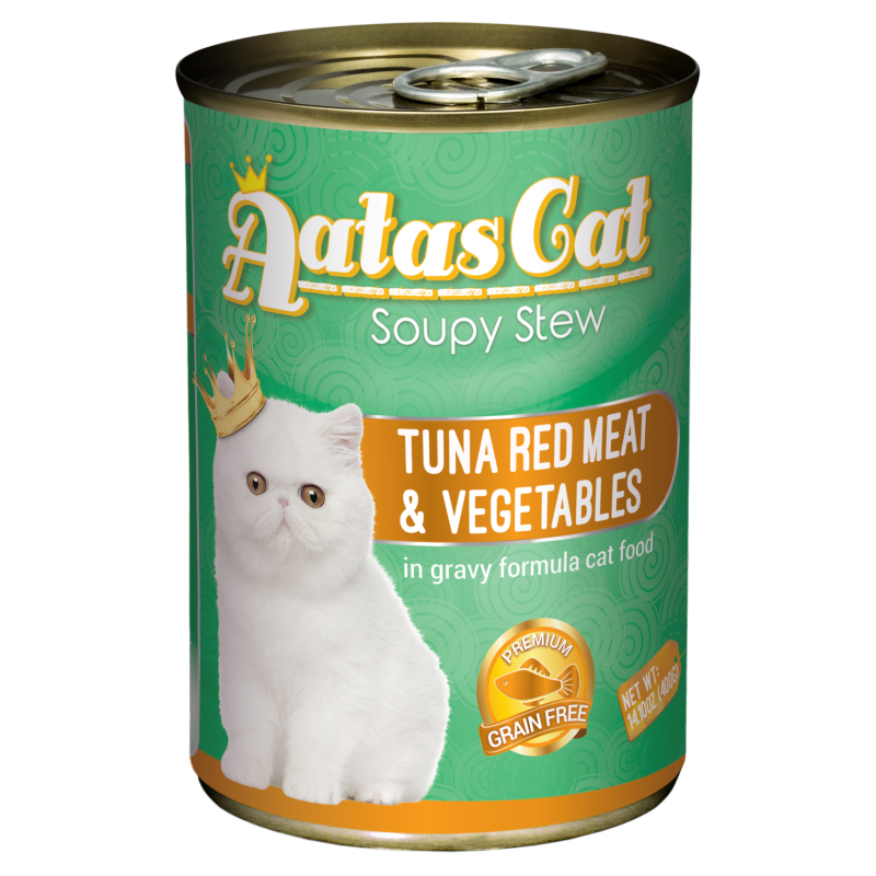 Aatas Cat Soupy Stew Tuna Red Meat w Vegetables in Gravy 400g