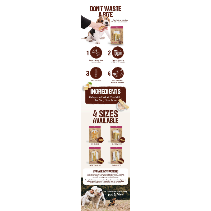 Absolute Bites Limited Ingredient Dog Chew - Organic Himalayan Yak Chew [4 Sizes]