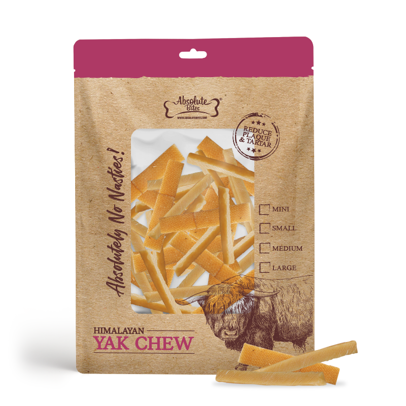 Absolute Bites Limited Ingredient Dog Chew - Organic Himalayan Yak Chew [4 Sizes]