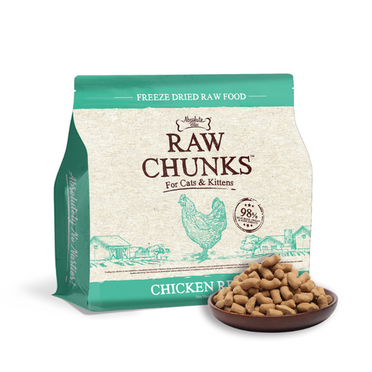 Absolute Bites Raw Chunks Freeze Dried Raw Food for Cats & Kittens - Chicken Recipe
