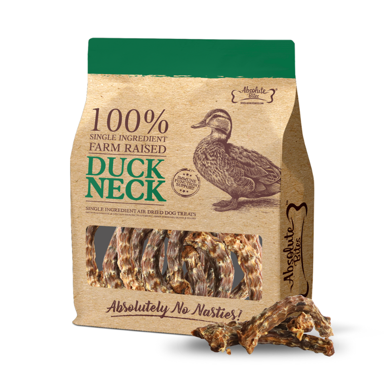 Absolute Bites Single Ingredient Air Dried Chews for Dogs - Duck Neck 300g