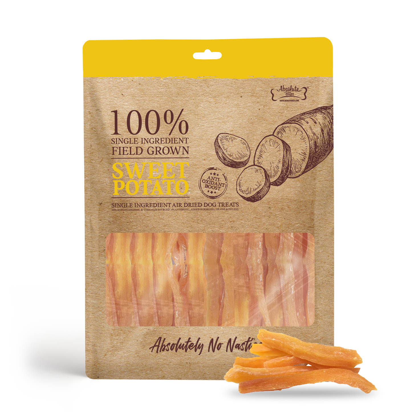 Absolute Bites Single Ingredient Air Dried Treats - Sweet Potato