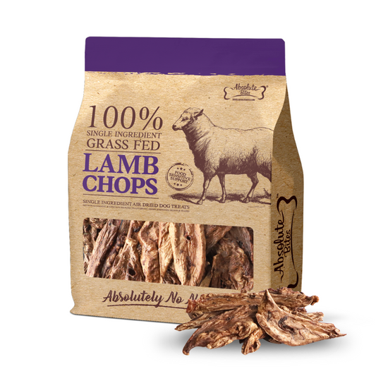 Absolute Bites Single Ingredient Air Dried Treats for Dogs - Lamb Chops [2 Sizes]