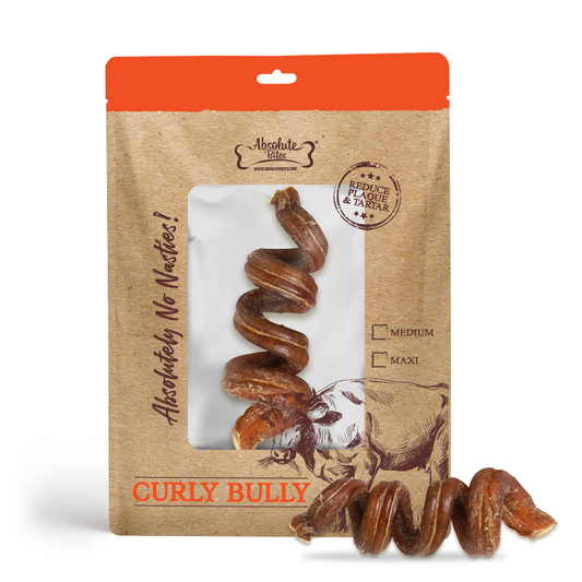 Absolute Bites Single Ingredient Dog Chew - Curly Bully Stick [2 Sizes]