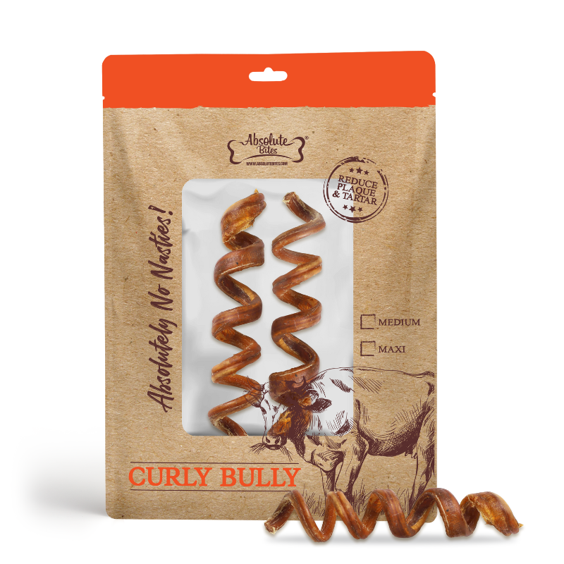 Absolute Bites Single Ingredient Dog Chew - Curly Bully Stick [2 Sizes]