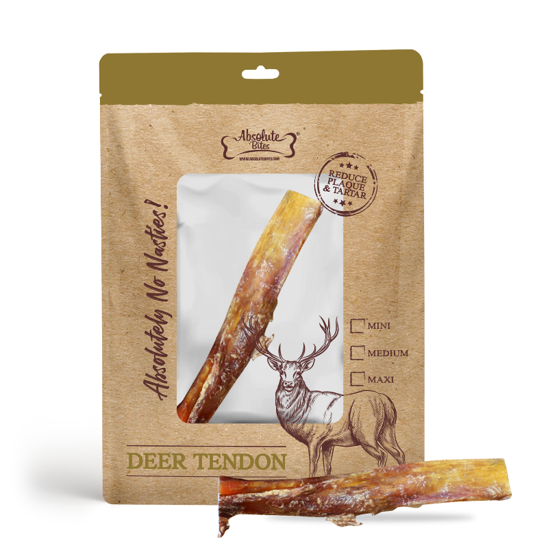 Absolute Bites Single Ingredient Dog Chew - Deer Tendon [3 Sizes]