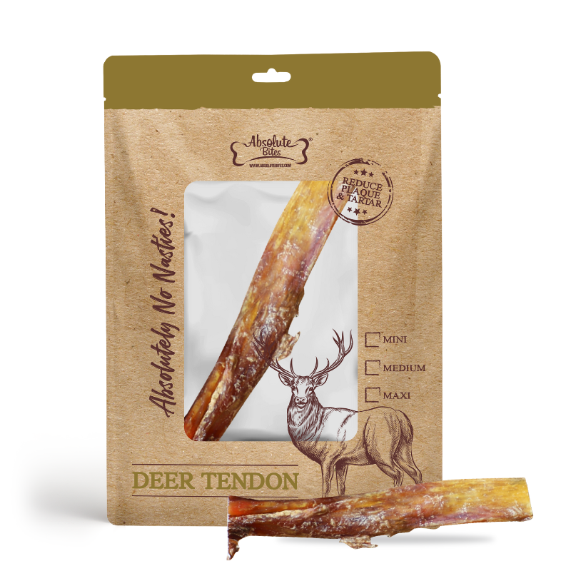 Absolute Bites Single Ingredient Dog Chew - Deer Tendon [3 Sizes]