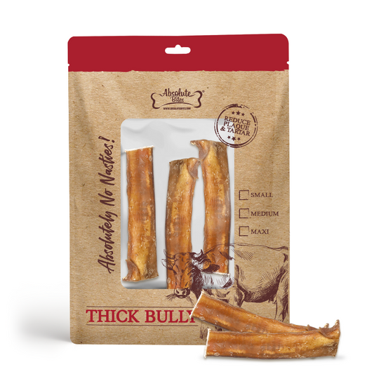 Absolute Bites Single Ingredient Dog Chew - Thick Bully Stick [3 Sizes]