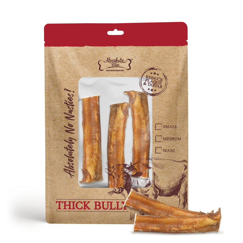 Absolute Bites Single Ingredient Dog Chew - Thick Bully Stick [3 Sizes]