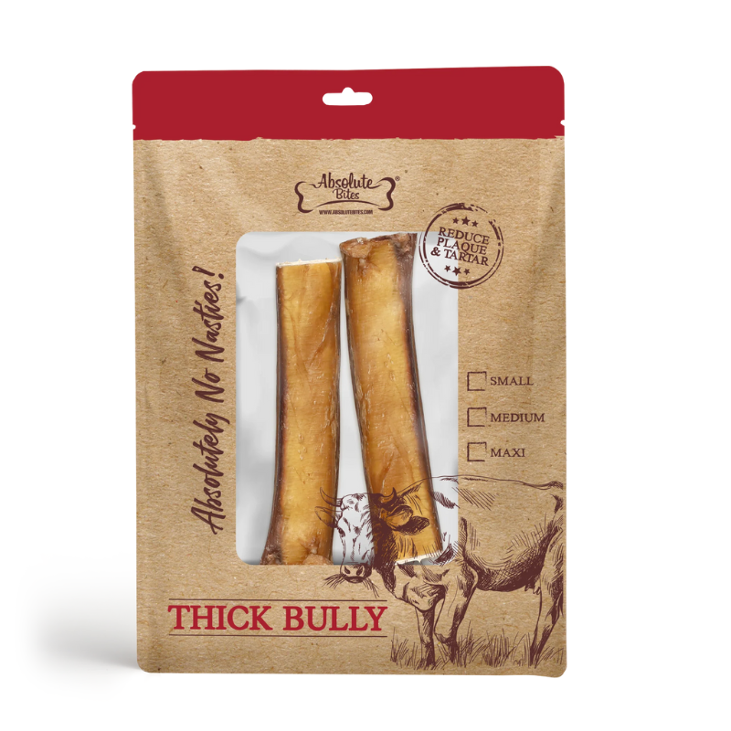 Absolute Bites Single Ingredient Dog Chew - Thick Bully Stick [3 Sizes]
