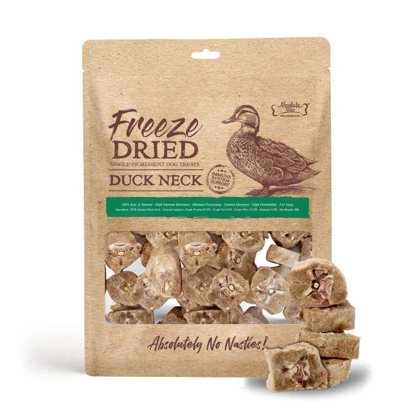 Absolute Bites Single Ingredient Freeze Dried Treats - Duck Neck (60g)
