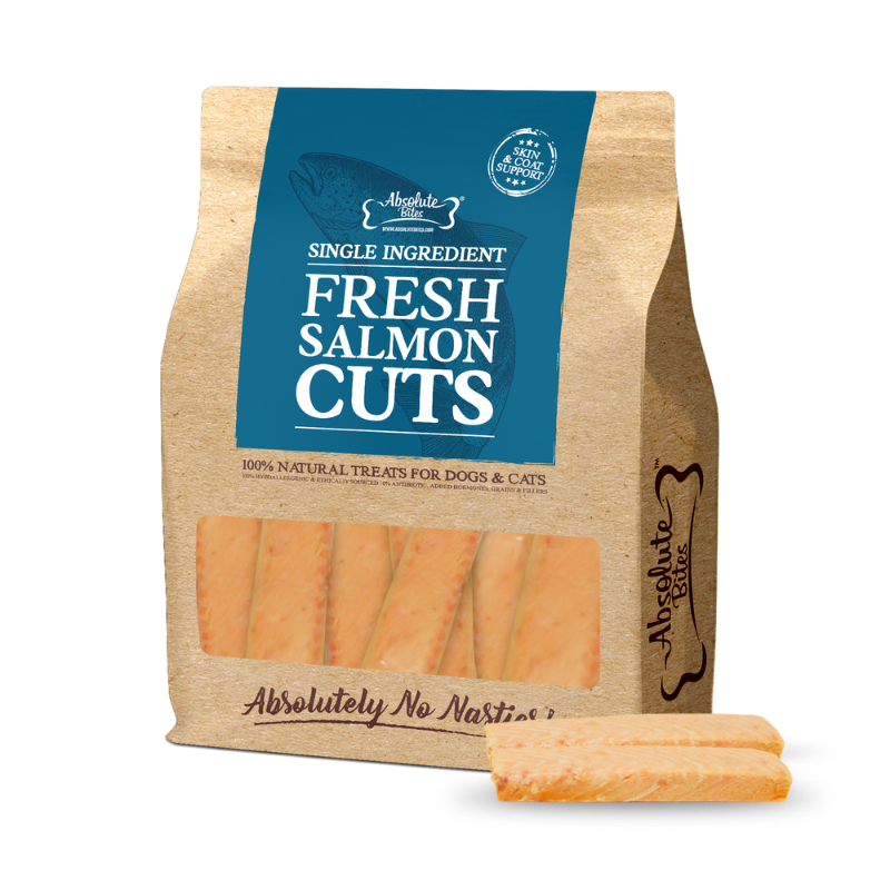 Absolute Bites Single Ingredient Fresh Cuts Treat for Cats & Dogs - Salmon Cuts (12pcs)