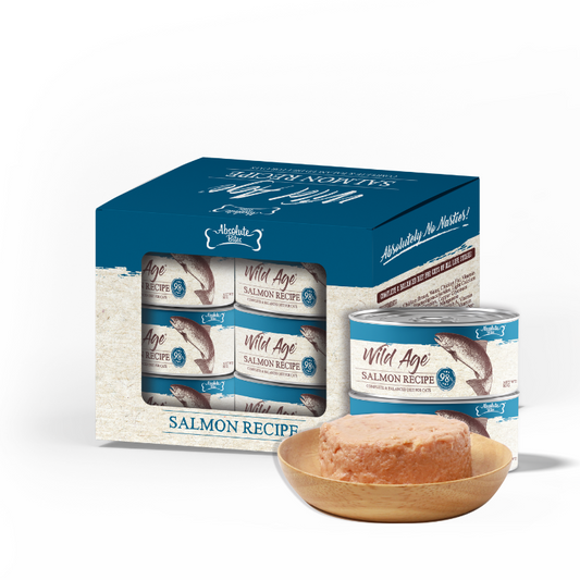 Absolute Bites Wild Age Complete & Balanced Diet Canned Cat Food - Salmon Recipe 80g (Box of 6)