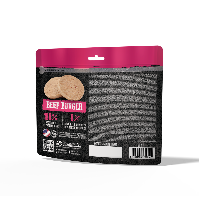 Absolute Holistic Freeze Dried Raw Treats for Cats & Dogs - Beef Burger (80g)
