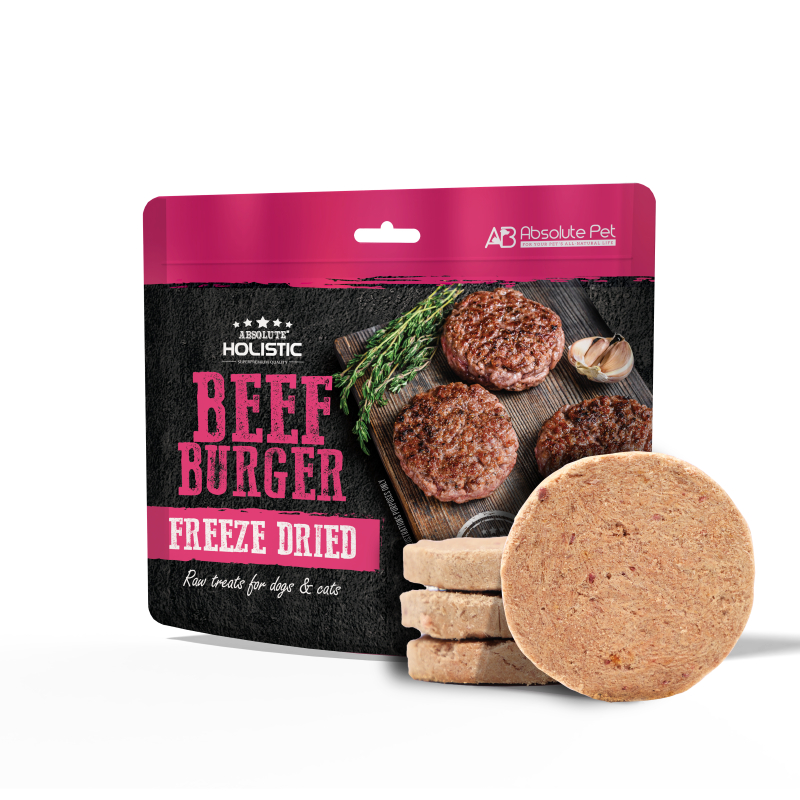 Absolute Holistic Freeze Dried Raw Treats for Cats & Dogs - Beef Burger (80g)