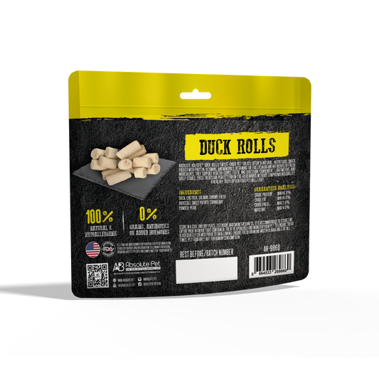 Absolute Holistic Freeze Dried Raw Treats for Cats & Dogs - Duck Rolls (60g)